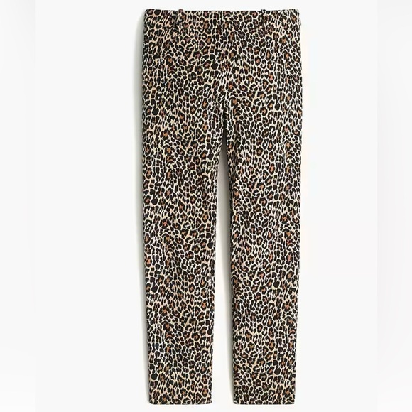Jcrew Leopard-print Winnie pant in stretch cotton, Size 8 - Picture 1 of 11